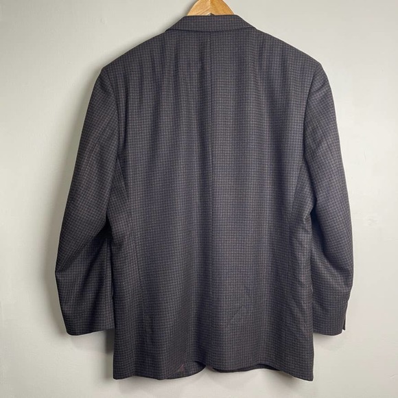 Pierre Balmain Wool Hounds Tooth Single Breasted Two Button Blazer Brown 43R - Picture 2 of 8